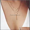 Colliers pendentif carte colliers ras du cou avec or Sier creux Triangle pendentif collier pour mode femmes bijoux Nce Drop De Bdehome Dhk1E