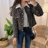 Damesbreien T Tees HMA Autumn Women Single-Breasted Tweed Jacket Hoge kwaliteit vrouwelijke elegante Koreaanse chique korte jas 221007