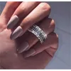 Sparkling Silver Wed Ring For Woman Promise Wedding Bridal Jewelry Gift