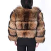 女性の毛皮のフェイクコート冬の暖かいジャケットラクーンリアルRファッションスリムベスト女性用Y2K服用のナチュラルロングスリーブフード付き221006