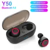 Y50 Celular Earphones Headset Sports Externe Wireless 5.0 Touch fone de toque com carregamento Bluetooth Warehouse