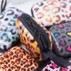 Storage Bags 1PC Mini Suitcase Shape Tinplate Coin Pack Leopard Square Bag Pouches Purse Key Earphone