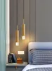 Lampada a sospensione a LED Lampada a goccia in tubo nero in ottone Cucina Isola Sala da pranzo Negozio Bar Decorazione bancone