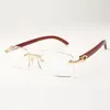 Plain glasses frame 3524012 come with new C hardware which is flat with original wooden legs