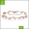 Tennis Rose Gold Color Challe Link Link Bracelet de tennis avec Zircon AAA rouge et vert pour les cadeaux pic bijoux JIB072 2012 Q2 DROP DHGBC