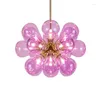 Lampes suspendues Design Modèle Chambre Post Moderne Salon Chambre Lustre Enfants Fille Princesse Bleu Rose Boule