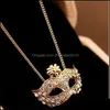 Pendentif Colliers Exquis Masque Embarqué Cristal Diamant Collier Court Femme Mascarade En Gros 201 T2 Drop Delivery 2021 Jewelr Dhxam