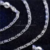 Catene in argento sterling 925 16/18/20/22/24/26/28/30 pollici 2 mm collana a catena con ciondolo per donna uomo gioielli moda festa nuziale 1278 T2 Dr Dhn3O