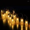 Cordes bocal en verre avec 20 lumières à piles délicates de mode LED blanc chaud pour la décoration d'Halloween de fête de Noël en plein air