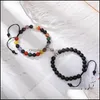 Fili di perline Bracciali cuore pesca Filo Campana piccola Magnete Mano Stringa Amanti del tessuto Magnetico Bracciale in pietra naturale Accessorie Dhbqu