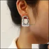 Stud Korea Acryl Resin Geometrisch vierkant Hangende stud oorbellen Nieuwe mode holle metalen trendy sieraden Gift 81 D3 Drop Delivery 2021 Dhmfn