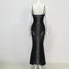 Maxi Long Women Lady Sukienki Sexy See przez Blingbling Deep V szyję sukienkę YS5221