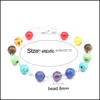 Beaded Strands Colorf Chakra Strands Bracelet New Pattern Turquoise Energy Natural Healing Crystals Woman Man Beaded Bracelets Ankle Dhnxa