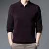 Men Polos Fashion من قطعتين من قميص البولو Men Velvet الصلب الدافئ وملابس الخريف الأكمام الطويلة على الطراز الكوري على قمم نخطية الملائمة 221006