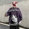 Swates anime dziewczyna dzianie mężczyźni kobiety jesienne zima luźne skoczki y2k hip hop streetwear casual college dzianin pullover new y2210