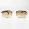 Nouvelles lunettes de soleil C hardware 3524012 avec bâtons en bois originaux et lentilles 56 mm pour unisexe 295H