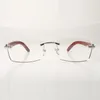 Plain glasses frame 3524012 come with new C hardware which is flat with original wooden legs