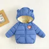 Manteau en duvet Bébé Hiver Filles Fourrure À Capuche Dessin Animé Ours Manteaux Vêtements Chauds Enfants Enfants Fille Winterjas Veste Parka 1 2 3 4 5 Ans 221007