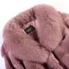 Penhas femininas Faux Whole Leather Rex Rabbit Coat Coat Women Winter Collar Young Style 221006