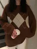 Camisetas de punto para mujer Suéter de punto para mujer Suéteres de gran tamaño de moda Suéter suelto de invierno para mujer Estilo universitario coreano Suéter de mujer Sueter Mujer 221007