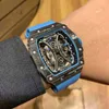 다기능 슈퍼 클론 시계 손목 시계 디자이너 럭셔리 남성 역학적 기계식 시계 Richa Milles Wristwatch 배럴 모양의 탄소 섬유 Millesr DQGC QUGD