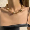 Chains Chains Shixin Punk Short Choker Necklace Pendant Small Ball Ccb Chain Clavicle Fashion For Women Statement 3504 Q2 Drop Delive Dhlzs