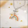 Colliers pendentif mode marguerite arc-en-ciel collier émail dessin animé enfants ami pendentif bijoux 148 J2 Drop Delivery 2021 colliers Pendan Dhftk