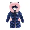 Manteau en duvet mode enfants veste plus velours coton à capuche enfants hiver pour filles Long manteau col en fourrure vers le bas 221007