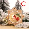 Decorazioni natalizie Albero in legno Ornamento incandescente Stella Forma rotonda Decorazione luminosa a LED Ciondolo appeso a Babbo Natale pupazzo di neve