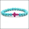 Kralen strengen kralen strengen turquoise armband turquoises steen nieuwe sieraden vrouw man mode accessoires kralen armbanden Jezus cro dhvdb