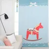 Tenda 2022 Stile Nordico Tende Per La Protezione Dell'ambiente Camera Da Letto Dei Bambini Cartone Animato Piccolo Cavallo Di Legno Stampato