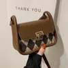 HBPHBP HBP Popular texture checkered small bag women's 2022 new fashion versatile ins texture single shoulder diagonal bag small square bag