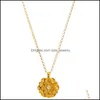 Pendant Necklaces Beautif Beginnings Flower Crystal Pendant Necklace For Women Charm Jewelry Gold Sier Color Wish Card Cho Bdejewelry Dhqak