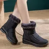Botas Mulheres tornozelo no inverno à prova d'água para neve botas mujer sapatos pretos de sapatos pretos feminino 221007