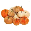 Украшение вечеринки 12pc Velvet Pumpkins Decor Super Soft Fucked Pumpkin с изысканной искусственной пеной имитированным милым кораблем