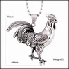 Earrings Necklace European And American Stainless Steel Mens Titanium Necklace Golden Rooster Pendant Drop Delivery 2021 Jewelry Sets Dh9P6