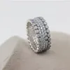 Femmes Filles Full CZ Diamond Band RING 925 Bijoux de mariage en argent sterling avec boîte d'origine pour Pandora Sparkling Bagues de fiançailles