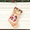 Рождественские украшения для украшений сумок кулон Санта -Клаус. Торговые торговые центры Домашний декор милый дерево висят рождественские чулки снеговик GCB16071
