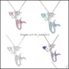 Colliers de pendentif Sirène pendentifs Collier alliage sier placage clavicar charms femmes colliers en strass