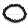 Charm Bracelets 108 Beads 8Mm Natural Sandalwood Buddhist Buddha Wood Prayer Beaded Knot Black Ebony Unisex Men Bracelets Bangles F Dhjvs