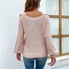 Tricots pour femmes Tees Chic CrissCross Neck Sweater Femmes Solid Casual Knit Pull à manches longues Automne Hiver Mode Korean Jumper 221007