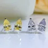 Stud -oorbellen Water Drop Topaz Diamond Earring Real 925 Sterling Silver Promise Wedding For Women Bridal Party Sieraden Gift