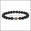 Beaded Strands Fashion Manual Beads Bracelet Bead For Jewelry Making Natural Black Energy Volcanic Rocks Beaded Vintage 2 9Db K2B Dr Dhozb