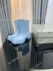 Mężczyźni Womans Rain Boots Rubber Bot Luksus Paris Square Toes Chunky Design gruboziarniste ząb podeszwa zewnętrzna czarna beżowa żołnierz odporna na zużycie Wodoodporne Arch Matte 35-40