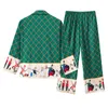 Men's Sleepwear Couple Pajamas Long Sleeved Silk Set for Women Sleep Tops Pijamas Mens Designer 221007
