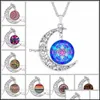 Anh￤nger Halsketten 84 Design Cabochons Glasmond Halsketten f￼r Frauen M￤nner Baum des Lebens Sternzeichen Blume Wolf Neba Raum Galaxy Penda Dhrs1