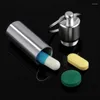 Storage Bags Simple Design Waterproof Stainless Steel Container Pills Holder Box Bottle Key Chain Valentine's Day Gift