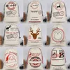 Christmas Canvas Santa Sacks Gift Bags Large Organic Heavy Bag Decoration Drawstring With Reindeers Claus Bag for kids 300pcs DAS496