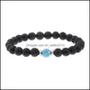 Beaded Strands Fashion Manual Beads Bracelet Bead For Jewelry Making Natural Black Energy Volcanic Rocks Beaded Vintage 2 9Db K2B Dr Dhozb