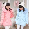 Down Coat Girls Fur Hoodies s dış giyim düz renkli çocuk ceket kış çocuk giyim 6 8 10 12 14 221007